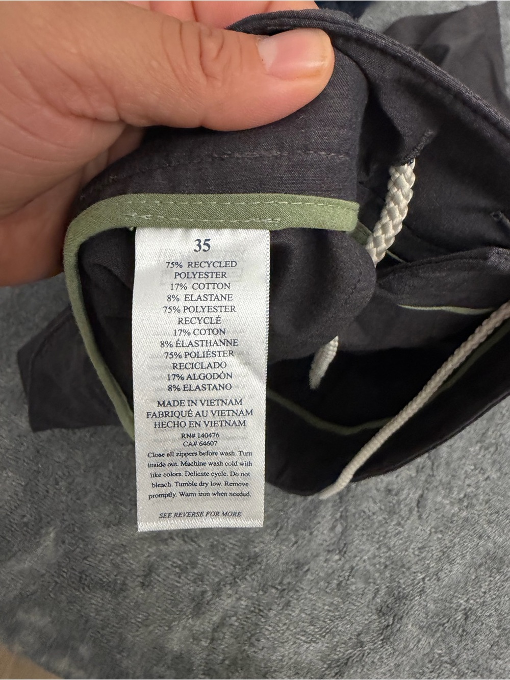 Faherty All Day Shorts Classic Cotton-Blend — Charcoal Men’s size 35 - Picture 4 of 4